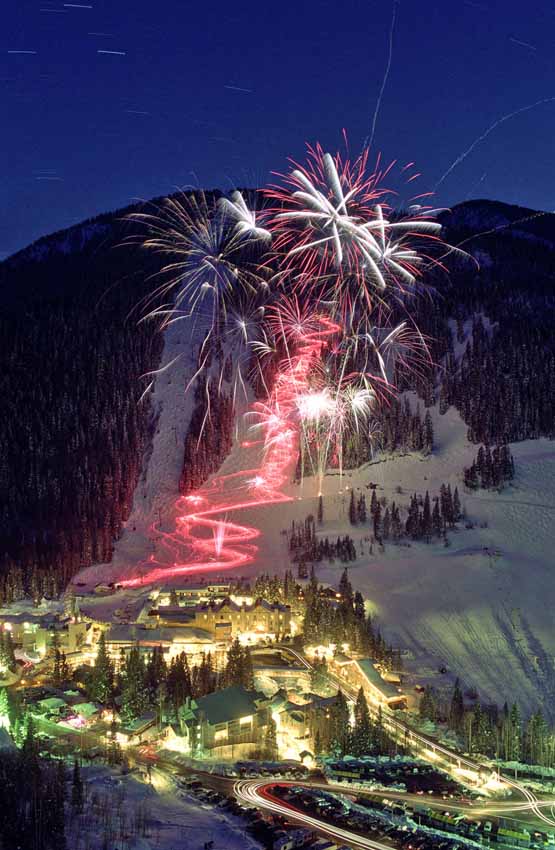 Torchlight and fireworks